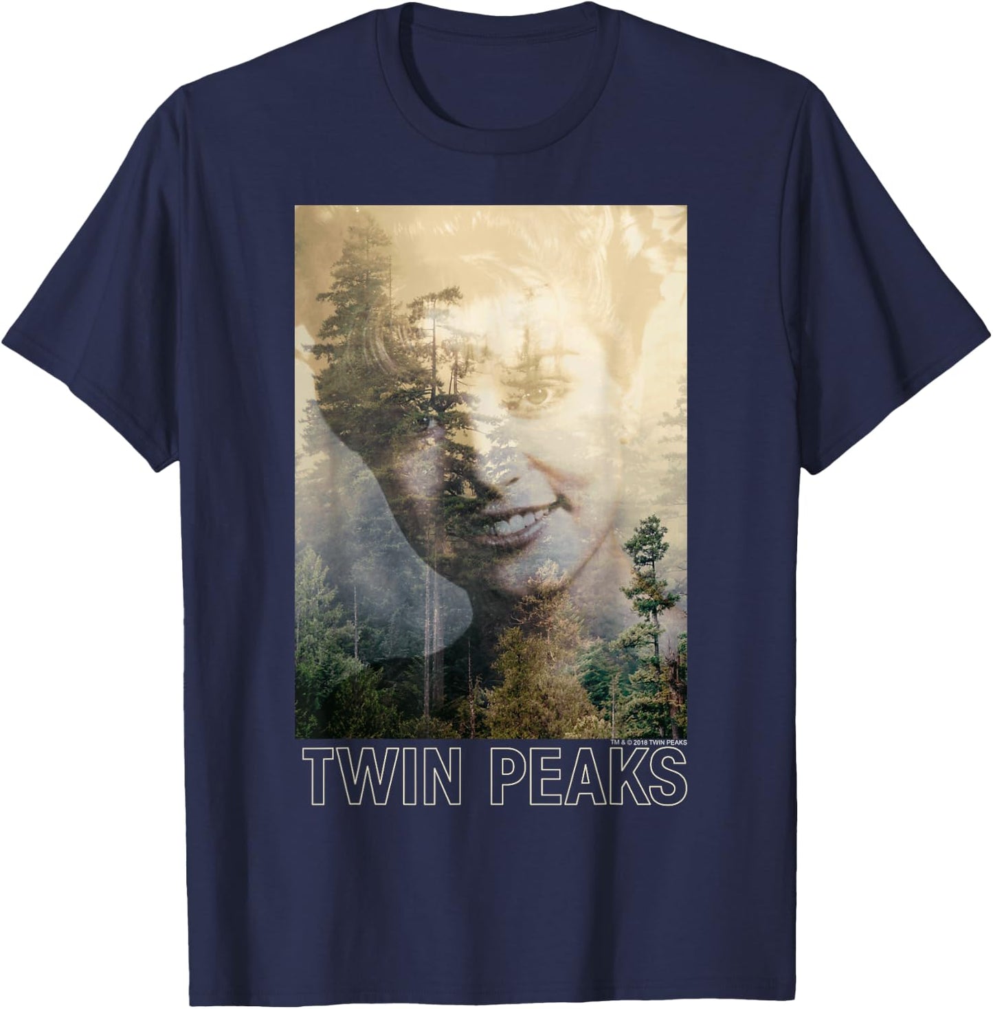 Twin Peaks Laura Palmer Double Expose Photo Graphic T-Shirt - T-Shirt | Navy