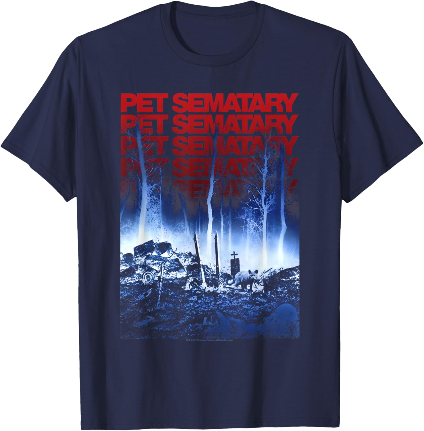 Pet Semetary Color Poster T-Shirt - T-Shirt | Navy