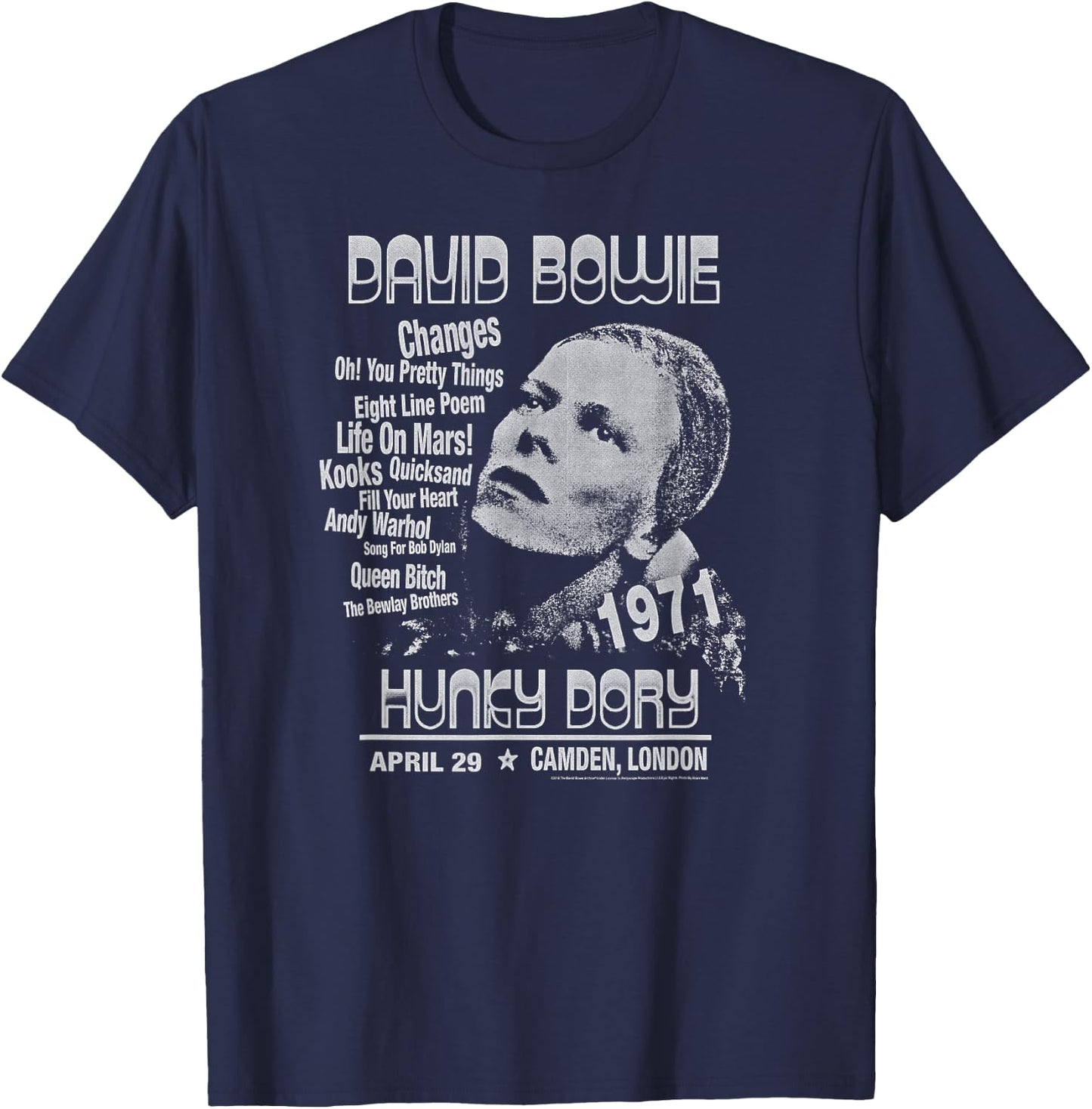 David Bowie - Hunky Dory T-Shirt - T-Shirt | Navy