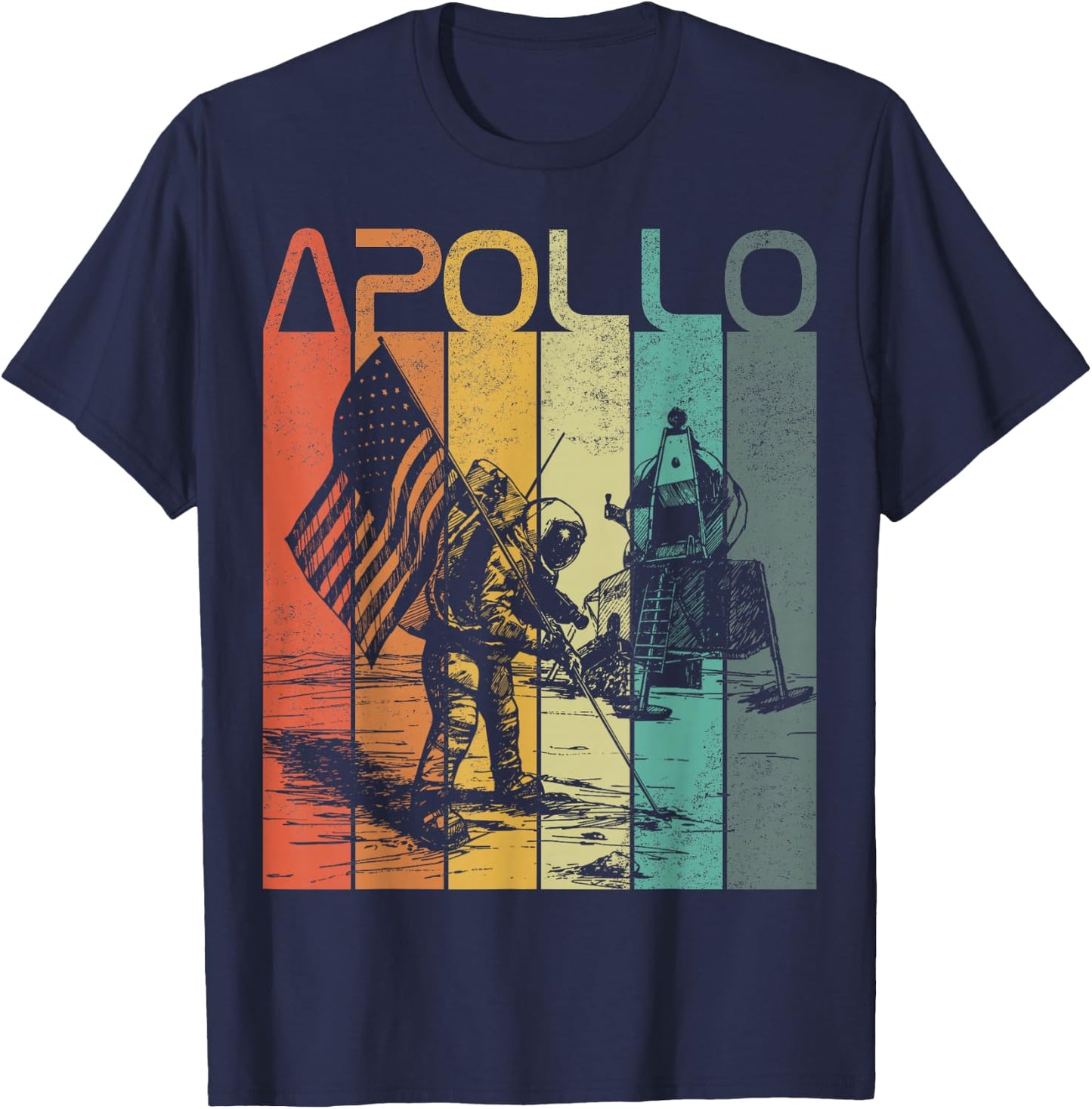 NASA Apollo 50th Retro Vintage Space T-Shirt - T-Shirt | Navy