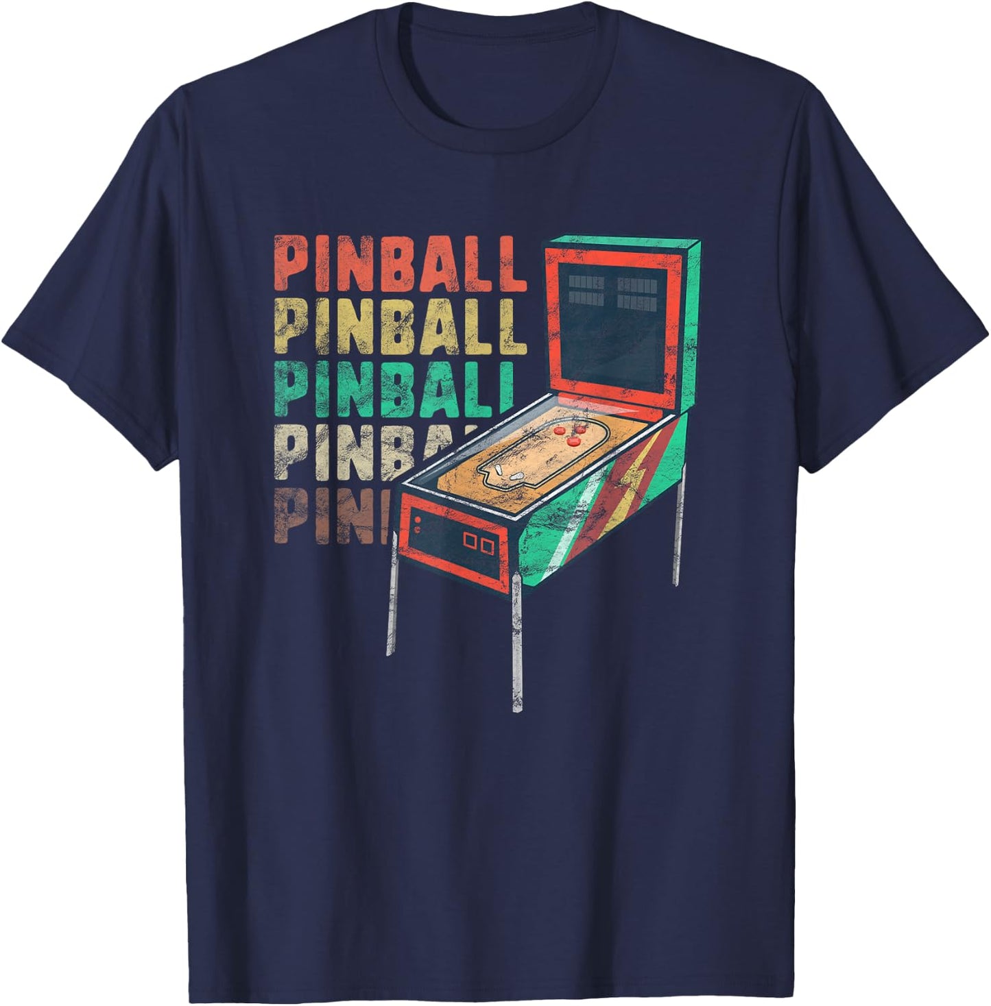 Retro Flipper Machine Women Men Gamer Geek Vintage T-Shirt - T-Shirt | Navy