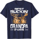 Best Buckin' Grandpa Ever Shirt Deer Hunting Bucking Father T-Shirt - T-Shirt | Navy