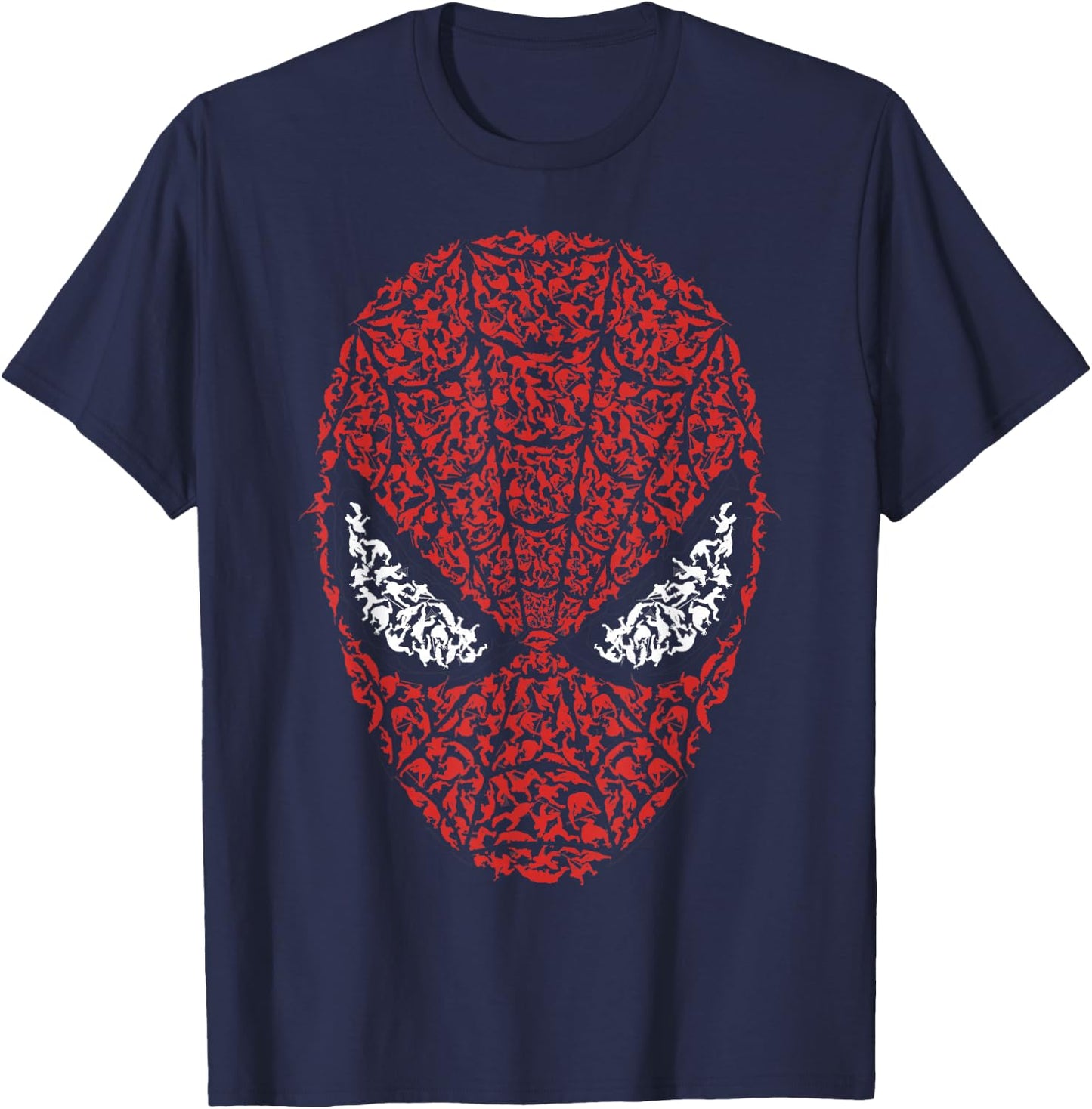Marvel Spider-Man Mask Build Up Fill Graphic Small T-Shirt - T-Shirt | Navy