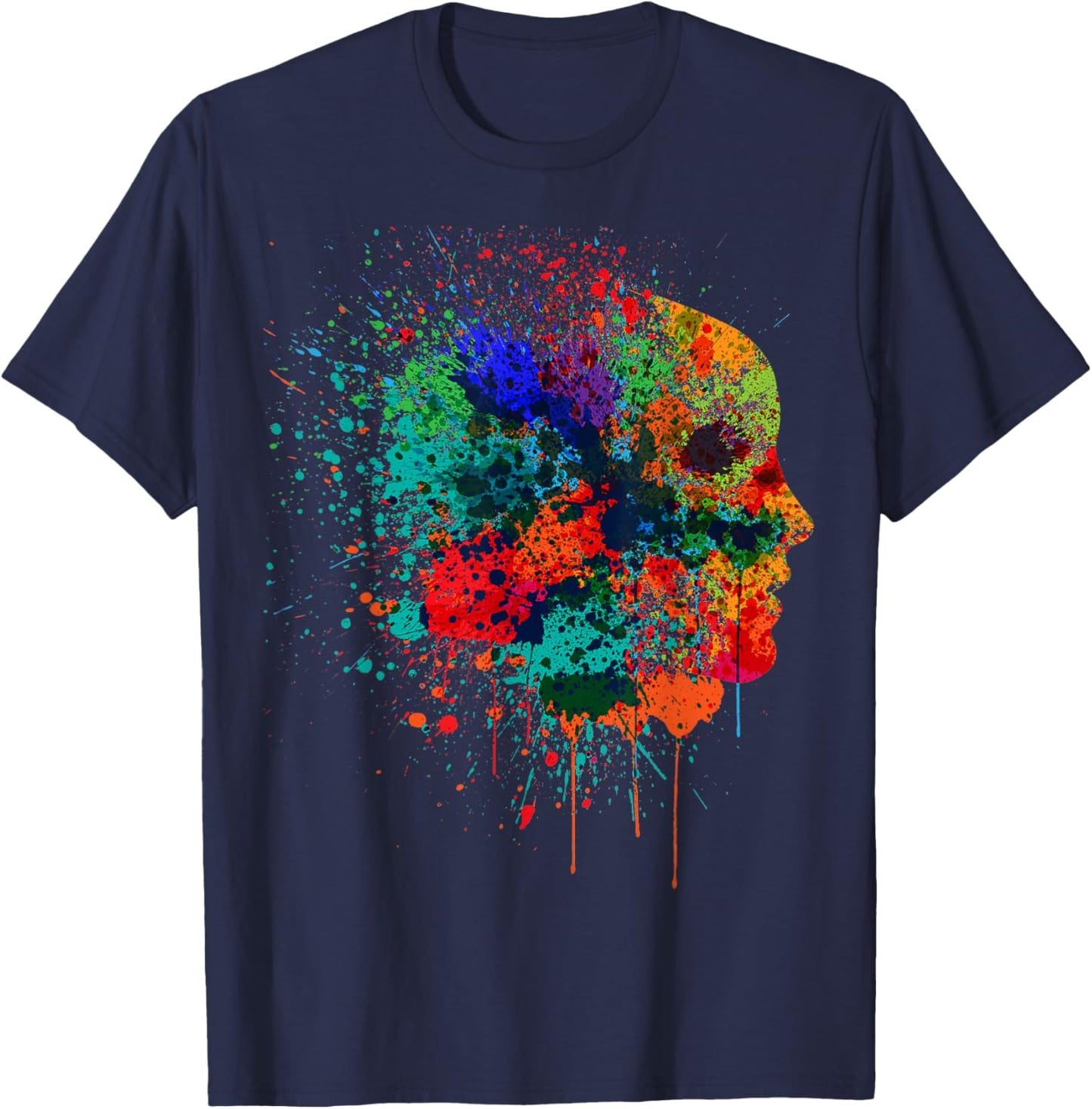 Pretty Fall Color Paint Splatter Women Men Kids T-Shirt - T-Shirt | Navy