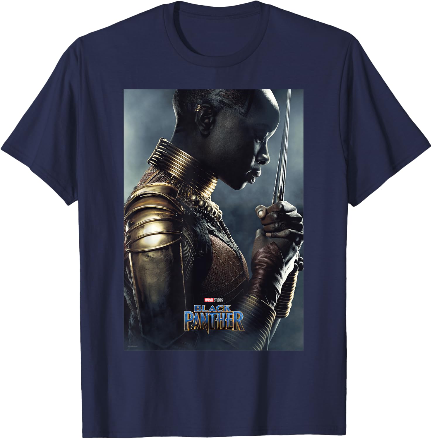 Marvel Black Panther Avengers Okoye Poster Graphic T-Shirt - T-Shirt | Navy
