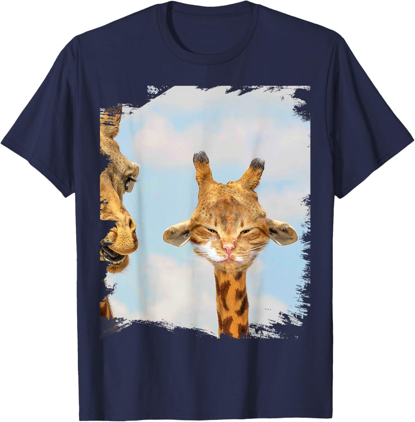 Girat Cat Giraffe Hybrid Men Women Kids T-Shirt - T-Shirt | Navy