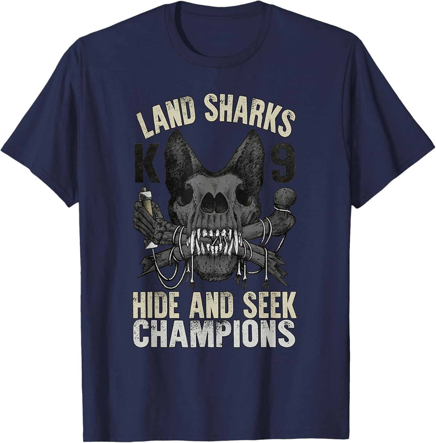 Land Sharks Hide And Seek Champions T-Shirt - T-Shirt | Navy