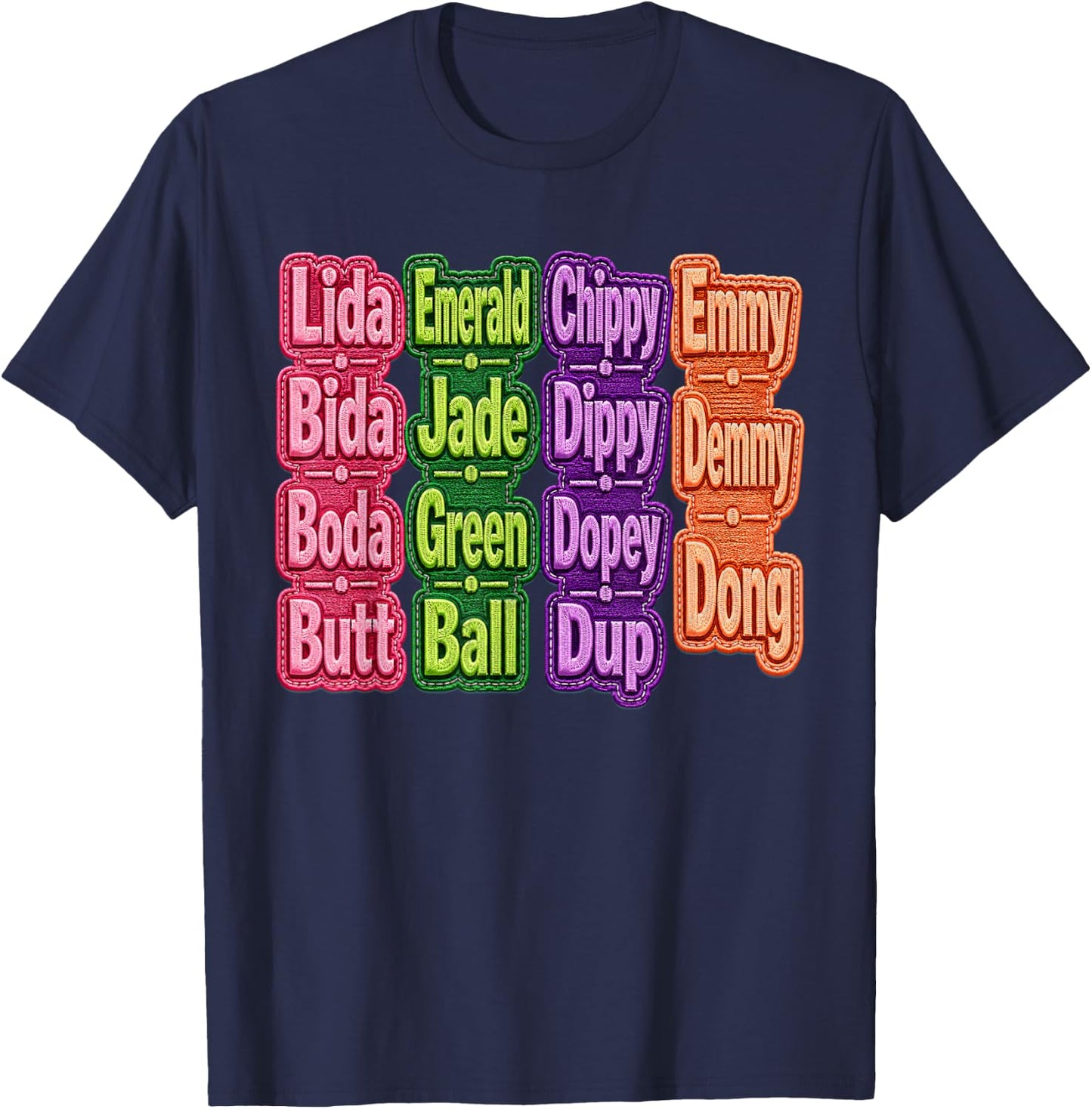 LIDA Bida Boda Butt, Emerald Jade Green Ball T-Shirt - T-Shirt | Navy