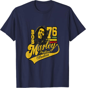 Bob Marley Positive Vibrations Soccer T-Shirt - T-Shirt | Navy