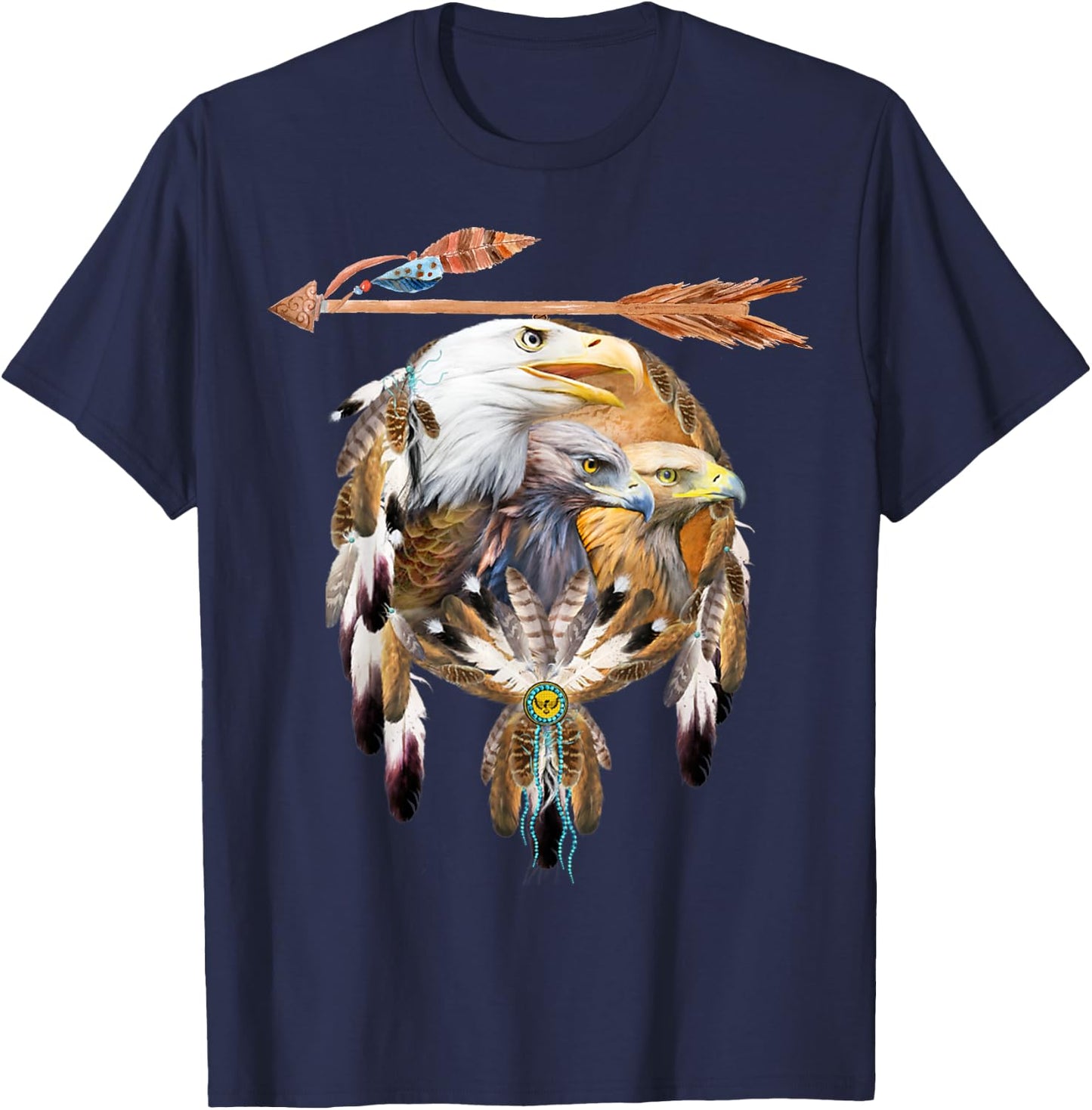 Native American Indian Tribal Art T-Shirt - T-Shirt | Navy