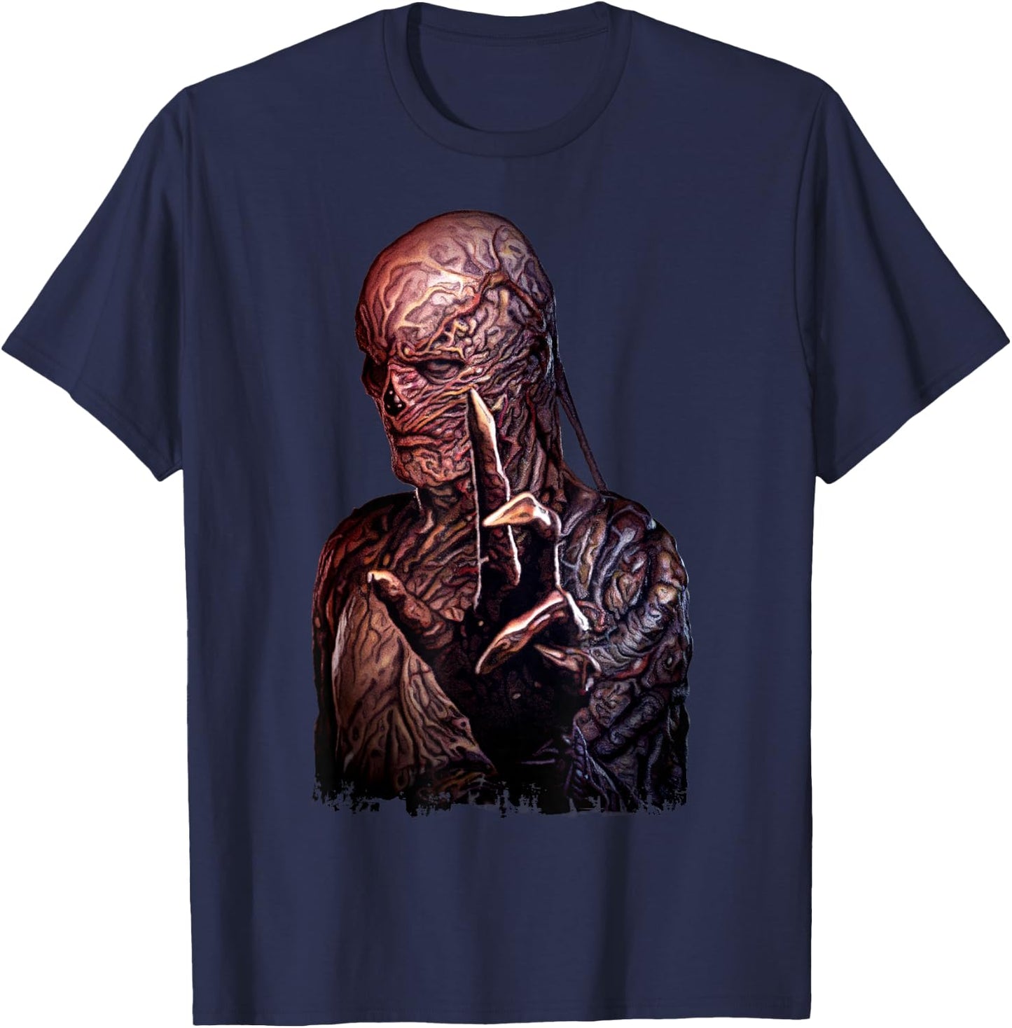 Stranger Things 4 Vecna Hand Reaching Portrait T-Shirt - T-Shirt | Navy