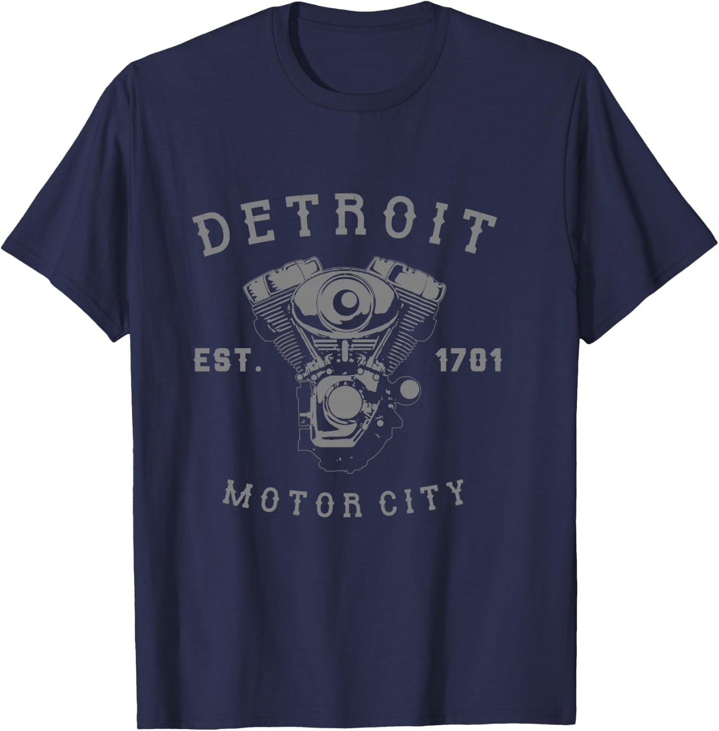 Vintage Big Block Detroit Motor City Michigan Car Enthusiast T-Shirt - T-Shirt | Navy