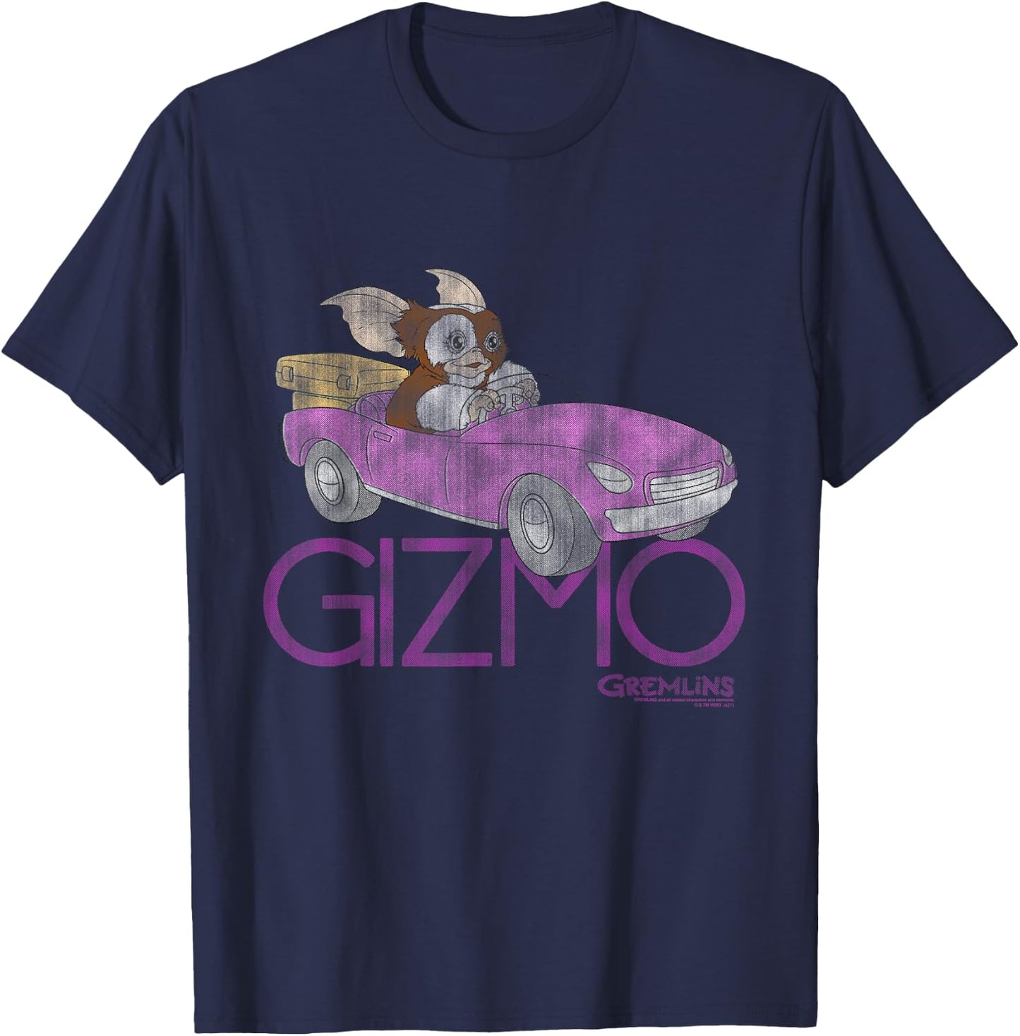 Gremlins Gizmo Pink Car T-Shirt - T-Shirt | Navy
