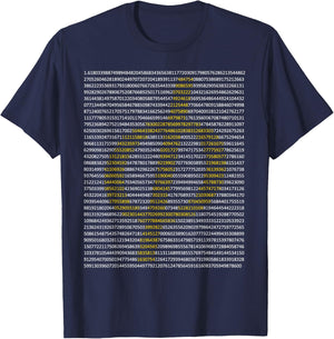 Nerdy Vintage Phi Digits Golden Ratio Fibonacci Math Teacher T-Shirt - T-Shirt | Navy
