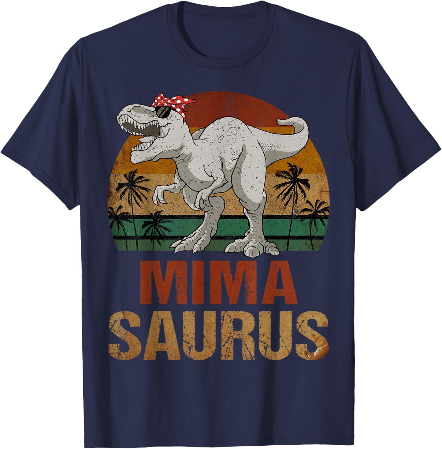 Mimasaurus Dinosaur Mima Saurus Vintage Mother's Day T-Shirt - T-Shirt | Navy