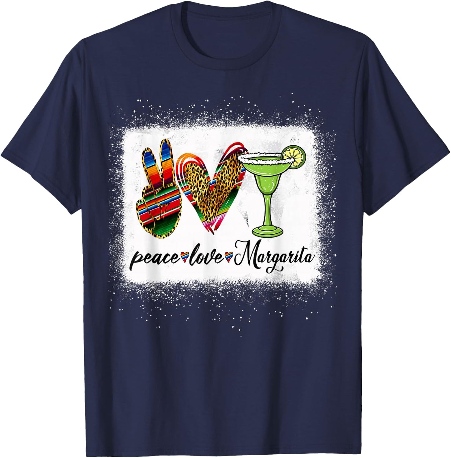 Peace Love Margarita Shirt Feelin' Salty Margarita Drinking T-Shirt - T-Shirt | Navy