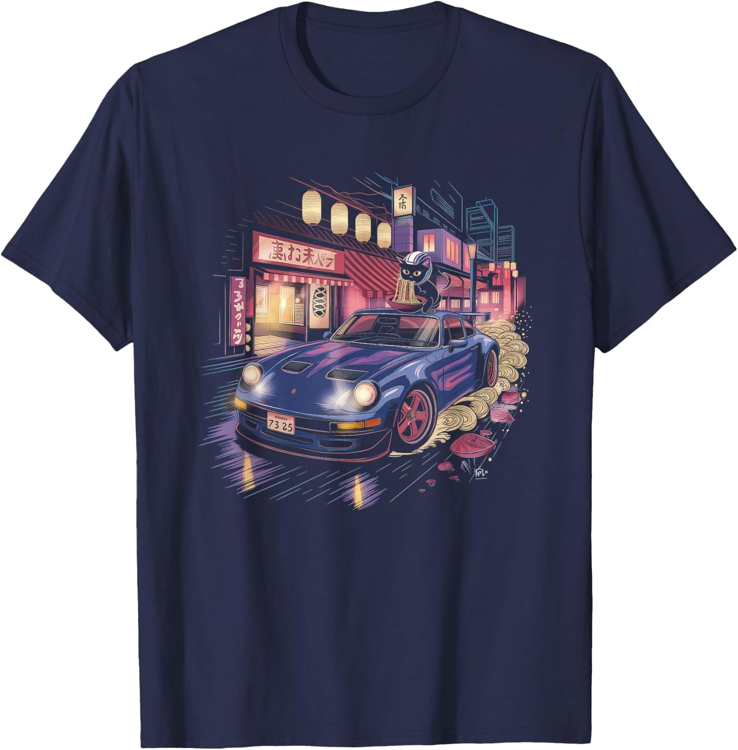Japanese Car Men JDM Japan Street Racing Streetwear T-Shirt - T-Shirt | Navy