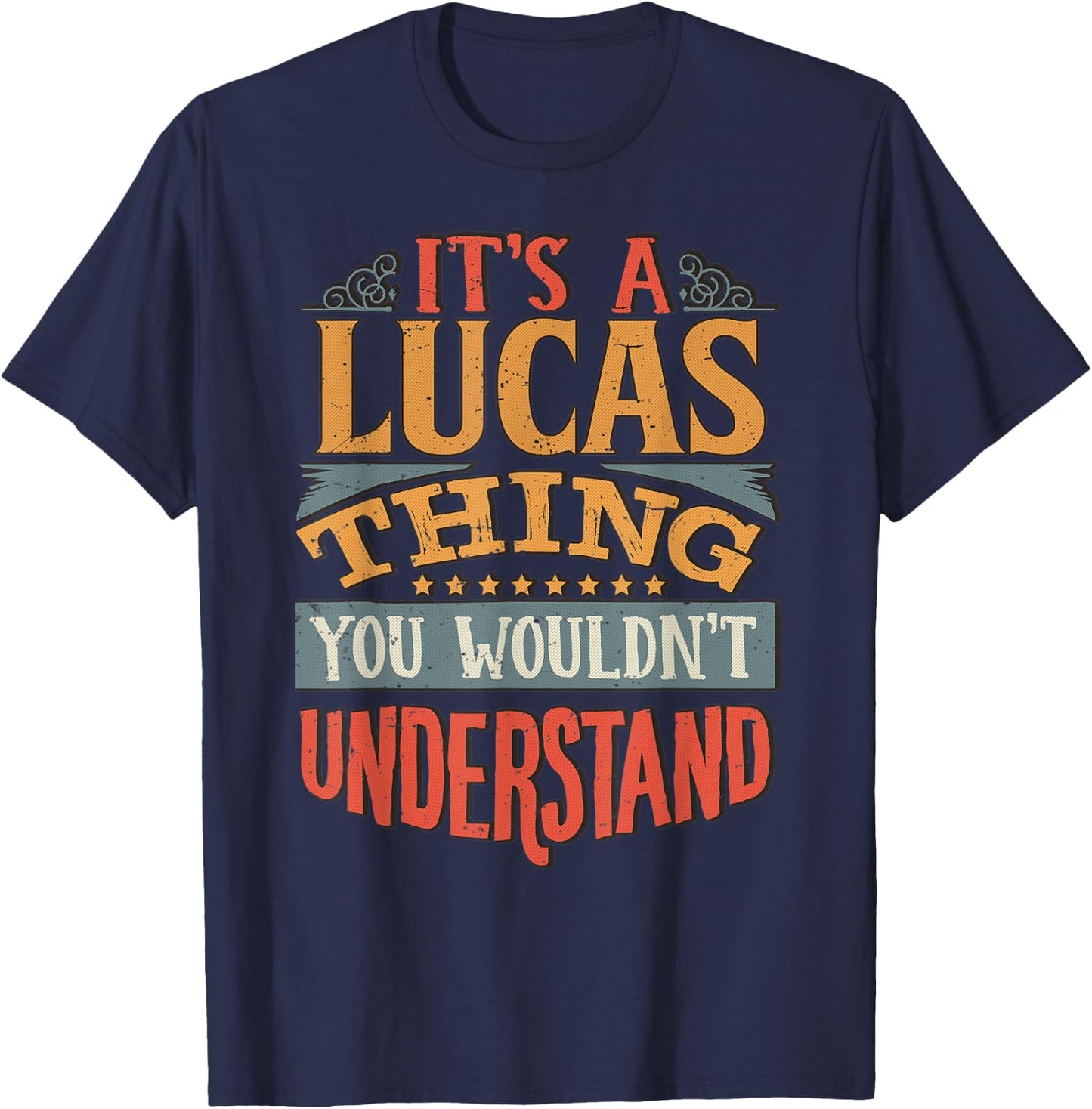 Lucas Name T-Shirt - T-Shirt | Navy