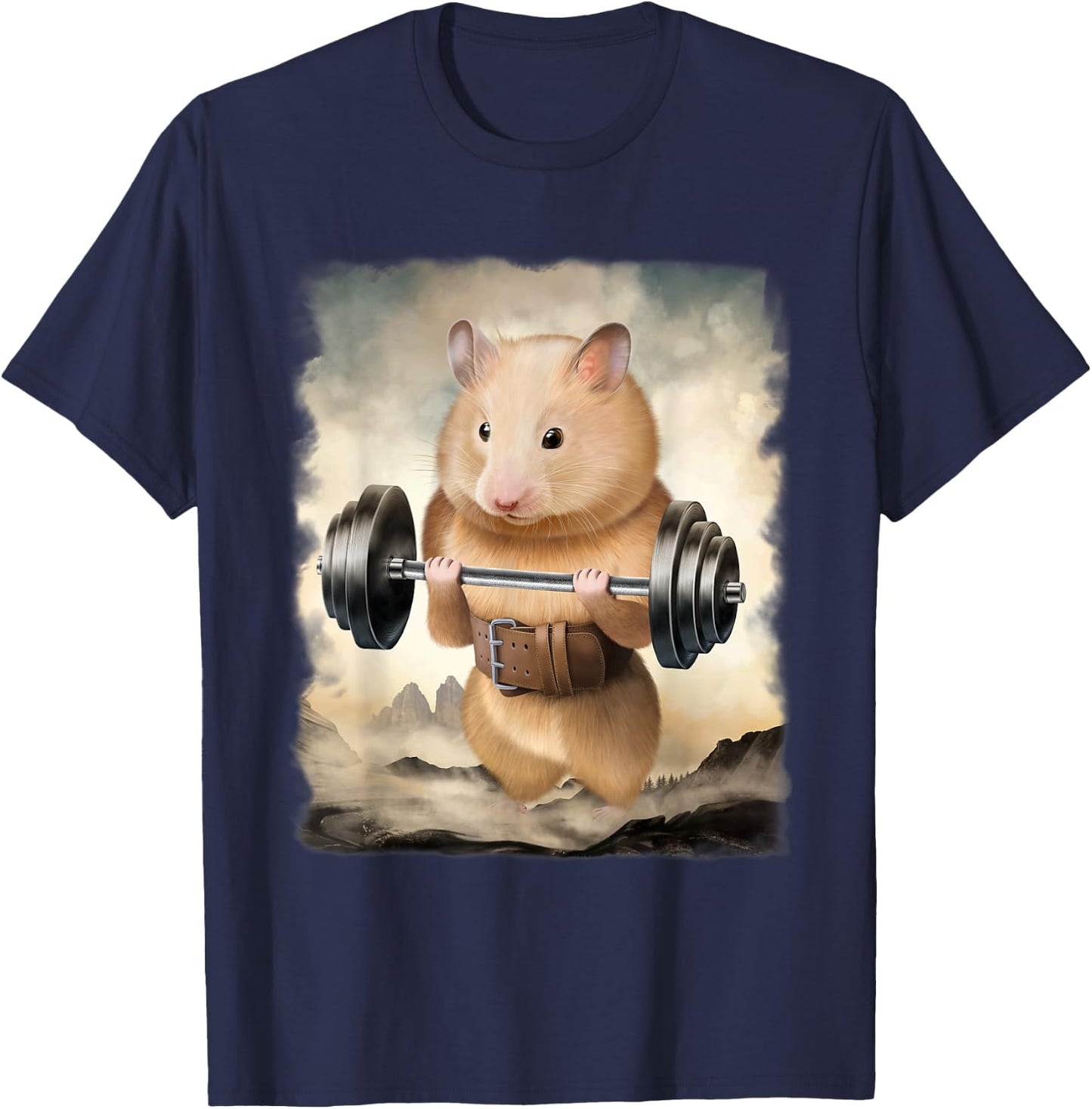 Hamster Muscle Training Weightlifting T-Shirt - T-Shirt | Navy