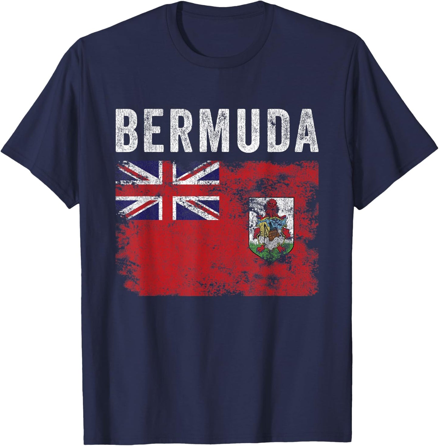 Bermuda Flag Distressed - Men Women Kids - Bermudian Flag T-Shirt - T-Shirt | Navy