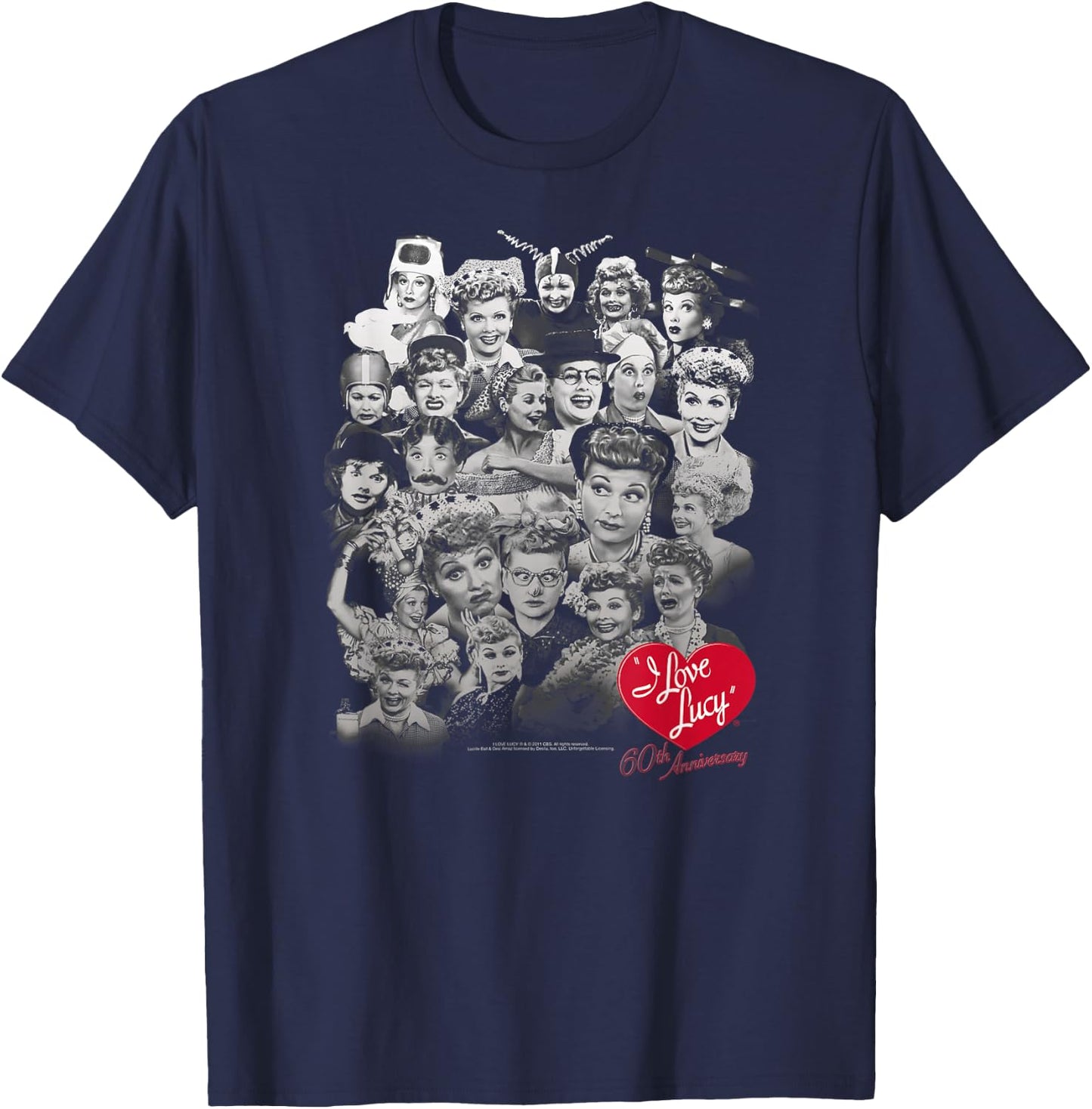 I Love Lucy 60 Years of Fun T-Shirt - T-Shirt | Navy