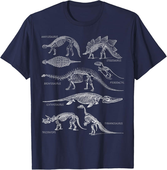 Dinosaur Skeleton Clothing Dinosaurs Paleontology Alt Art T-Shirt - T-Shirt | Navy