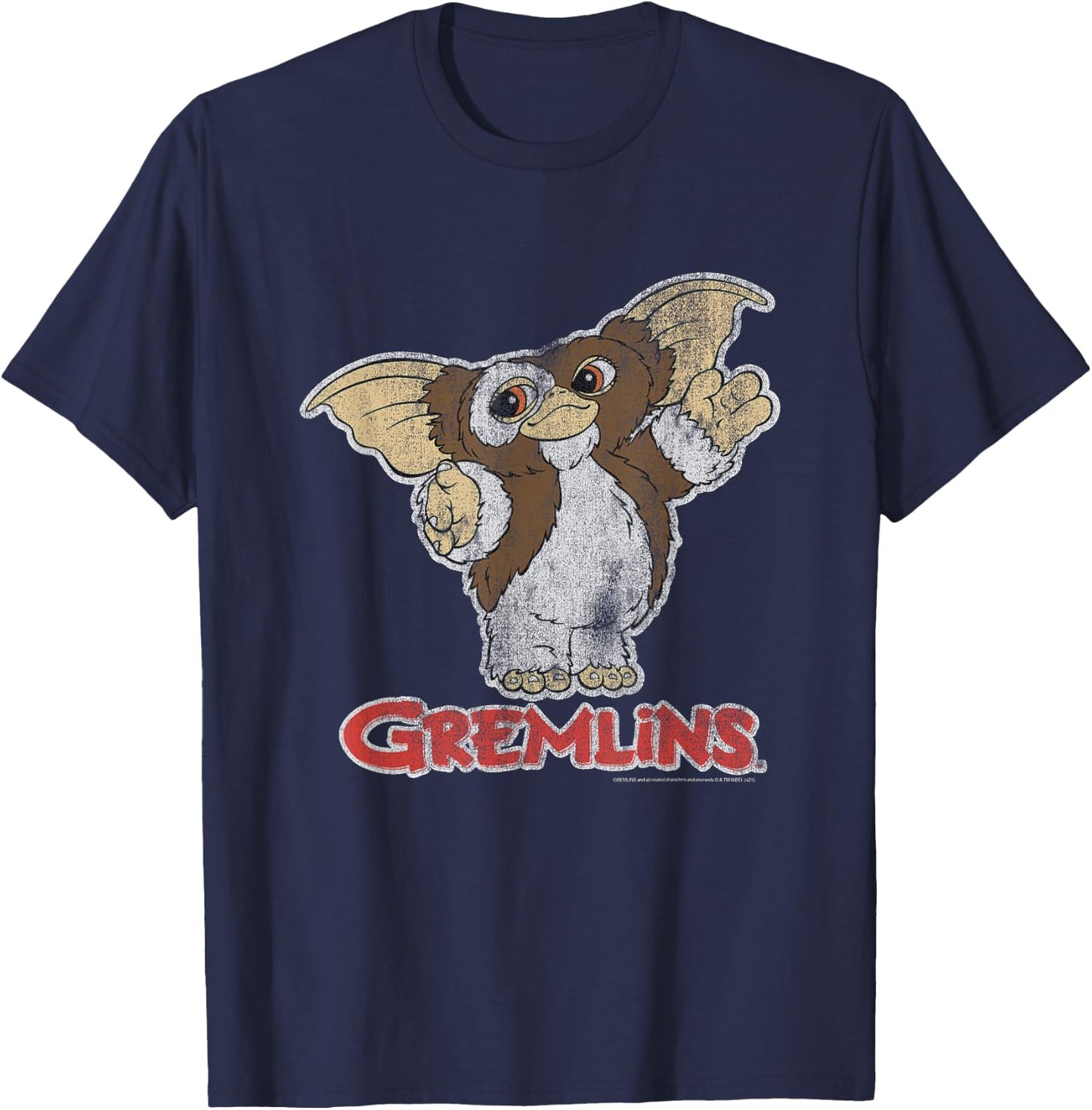 Gremlins Gizmo and Logo T-Shirt - T-Shirt | Navy