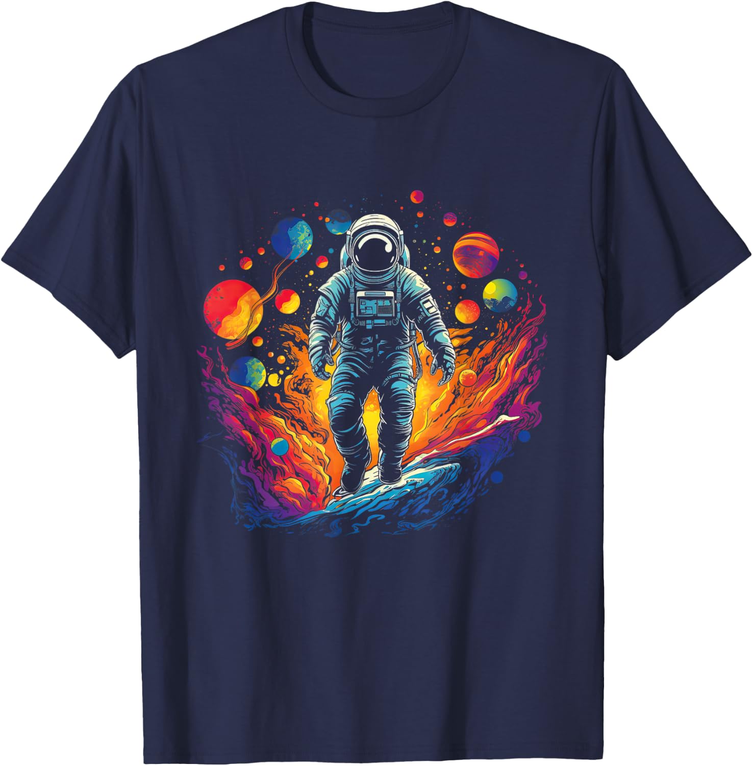 Space Galaxy Geek Astronaut Artwork Science T-Shirt - T-Shirt | Navy