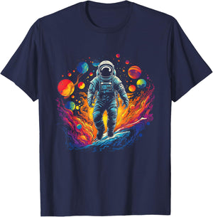 Space Galaxy Geek Astronaut Artwork Science T-Shirt - T-Shirt | Navy