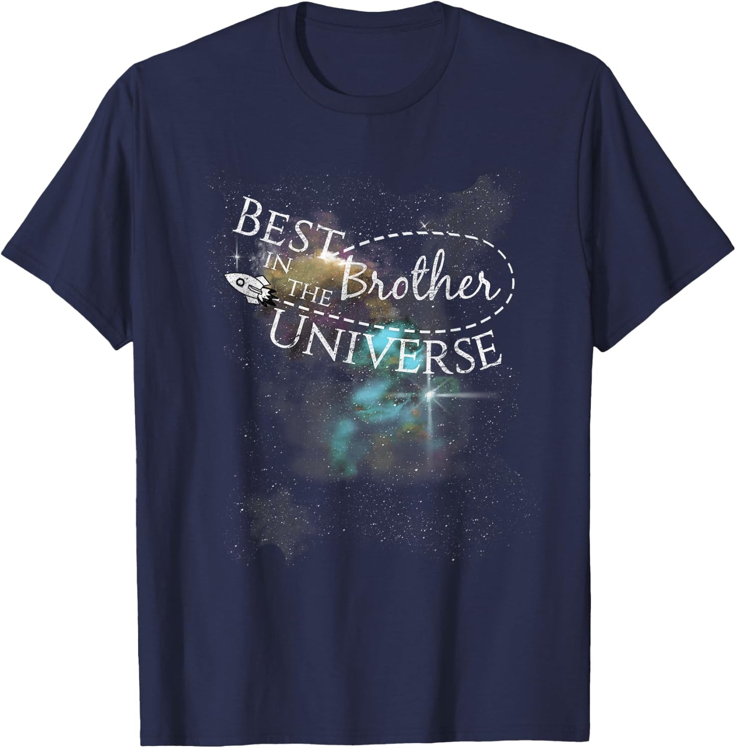 Best Brother in the Universe | Space Nebula & Galaxies Gift T-Shirt - T-Shirt | Navy