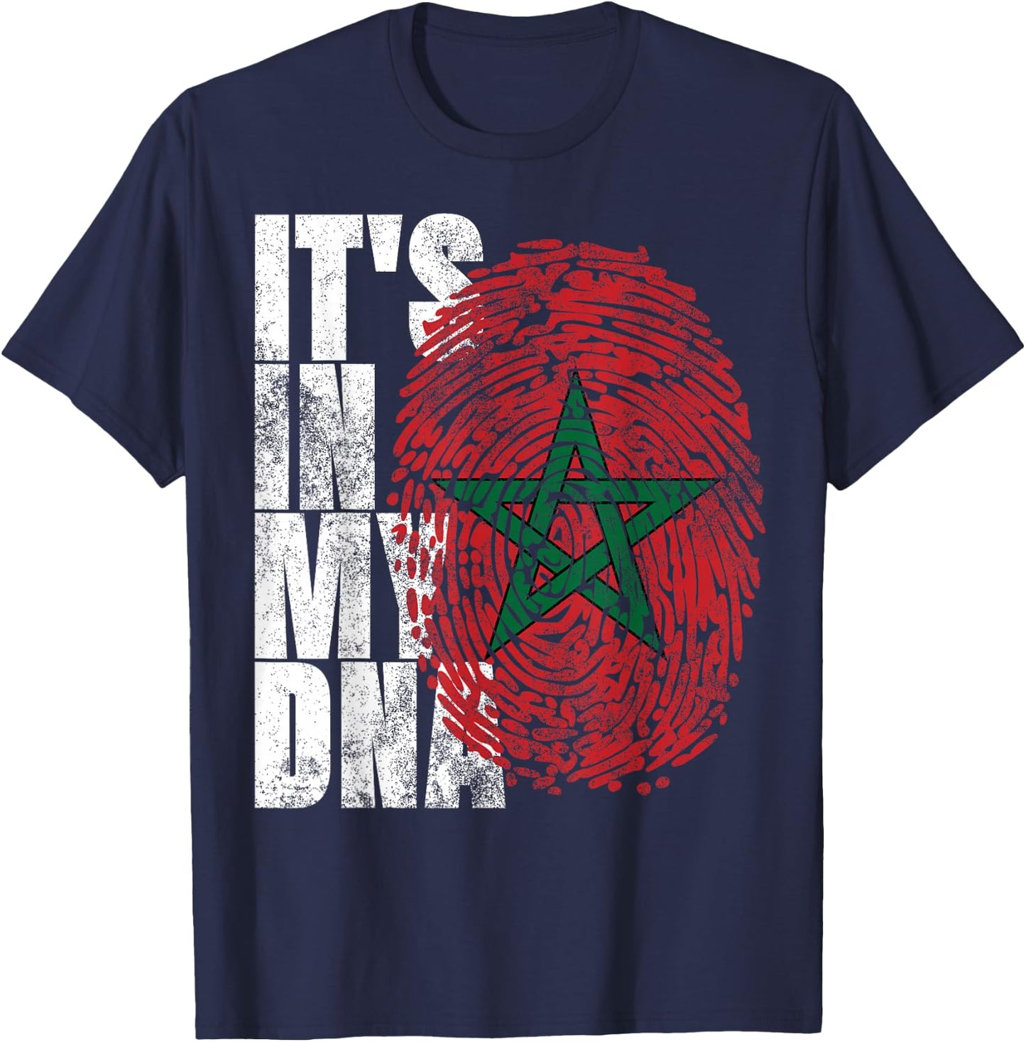 It's In My DNA Moroccan African Gifts Moorish Morocco Flag T-Shirt - T-Shirt | Navy