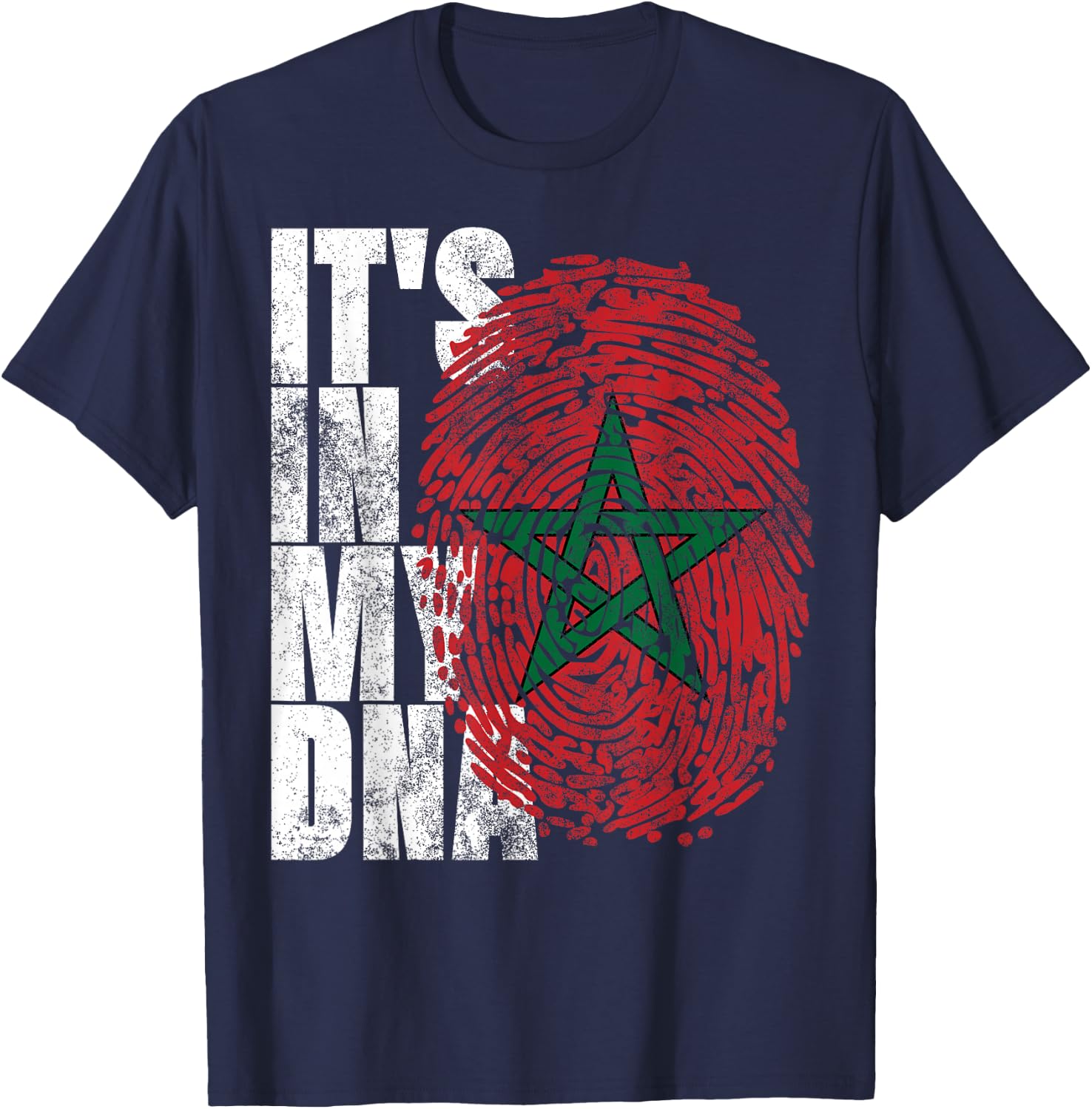 It's In My DNA Moroccan African Gifts Moorish Morocco Flag T-Shirt - T-Shirt | Navy