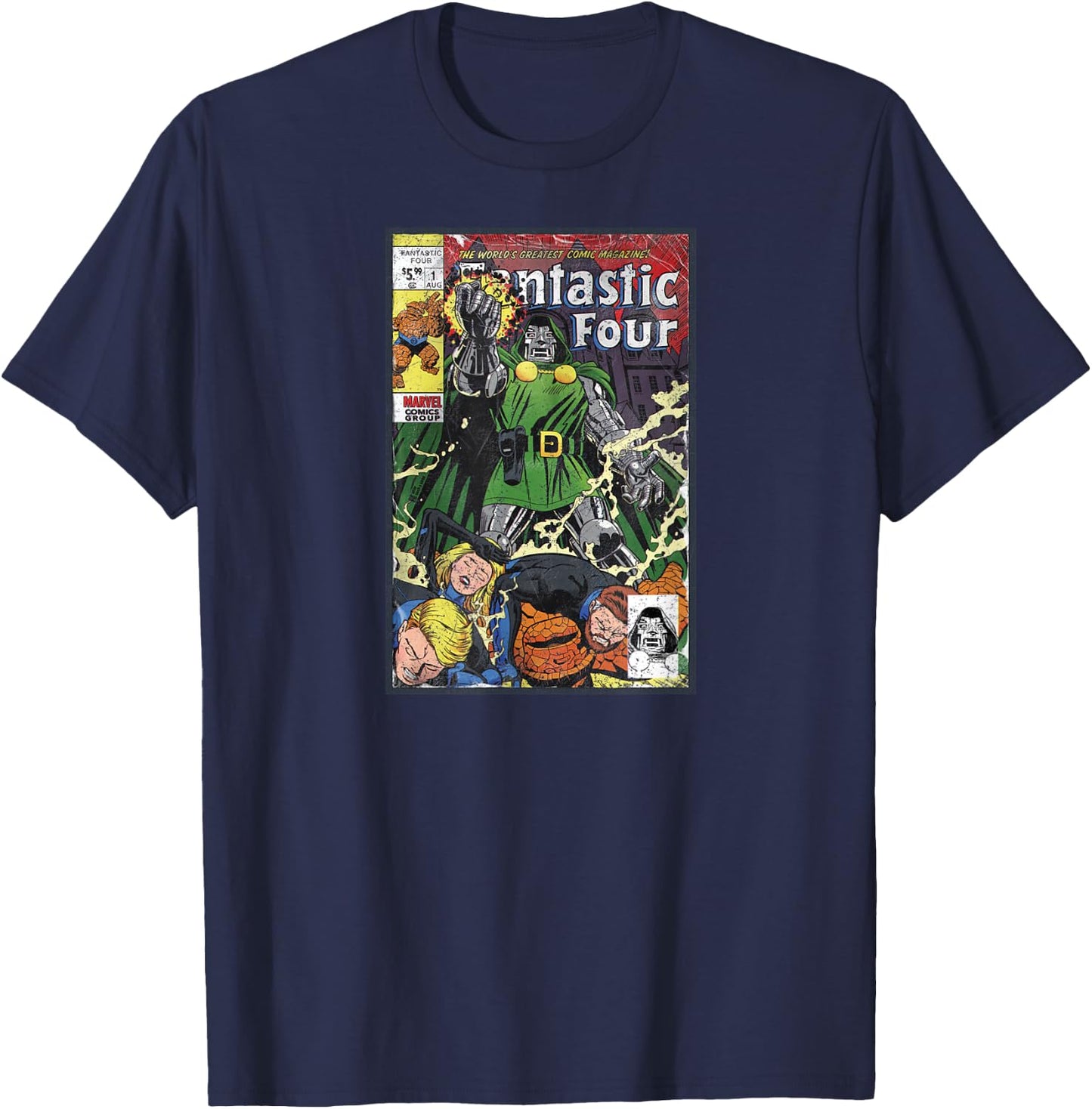 Marvel Fantastic Four Comic Cover T-Shirt - T-Shirt | Navy
