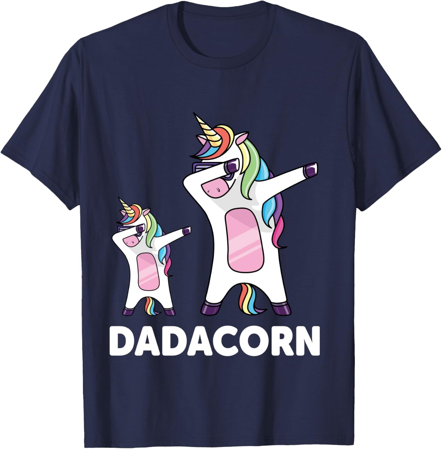 Dadacorn Dabbing Unicorn T-Shirt - T-Shirt | Navy