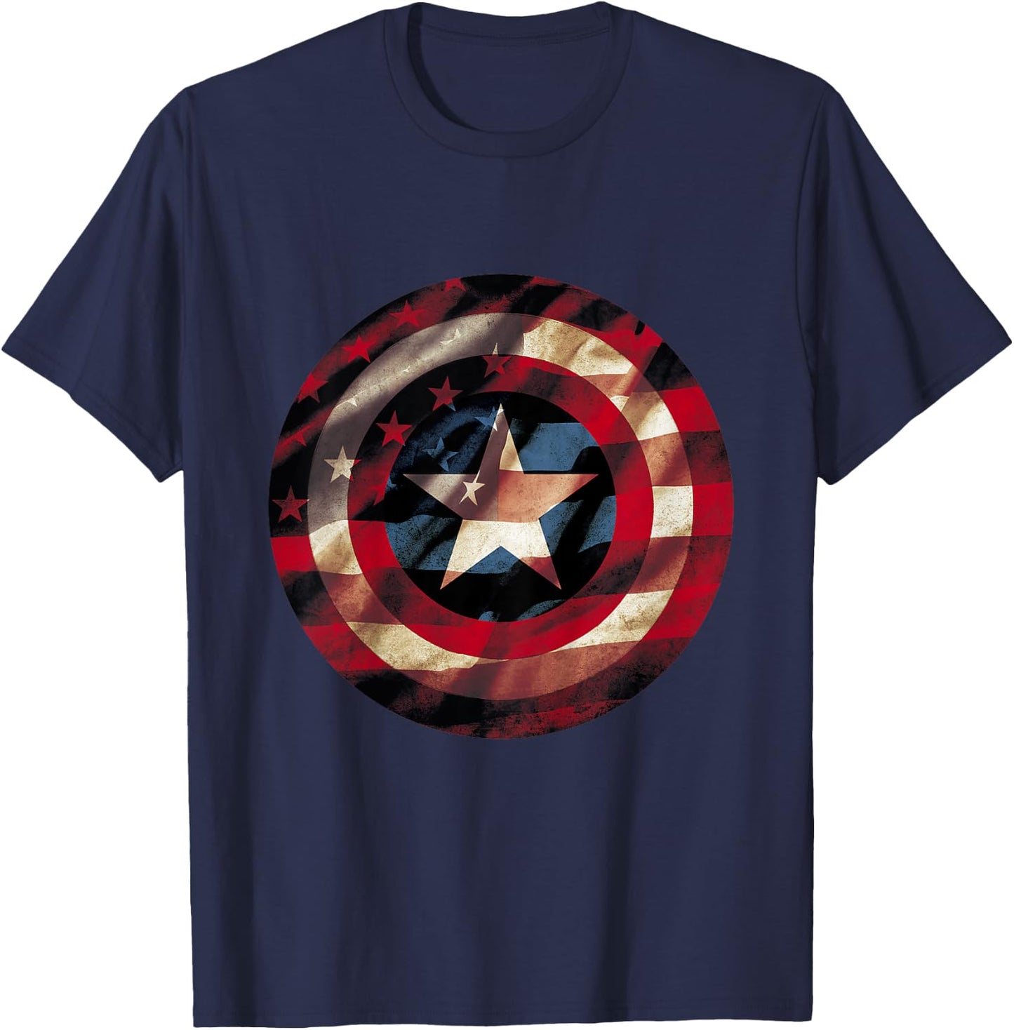 Kids Marvel Captain America Shield Flag Kids Graphic T-Shirt - T-Shirt | Navy