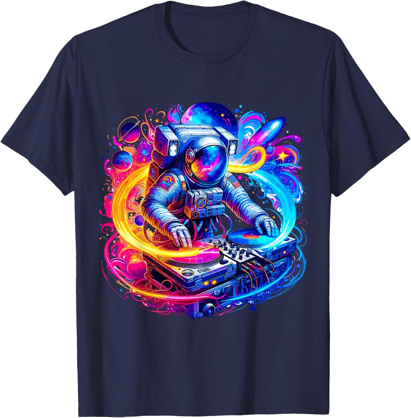 Astronaut DJ in Space Music EDM T-Shirt - T-Shirt | Navy