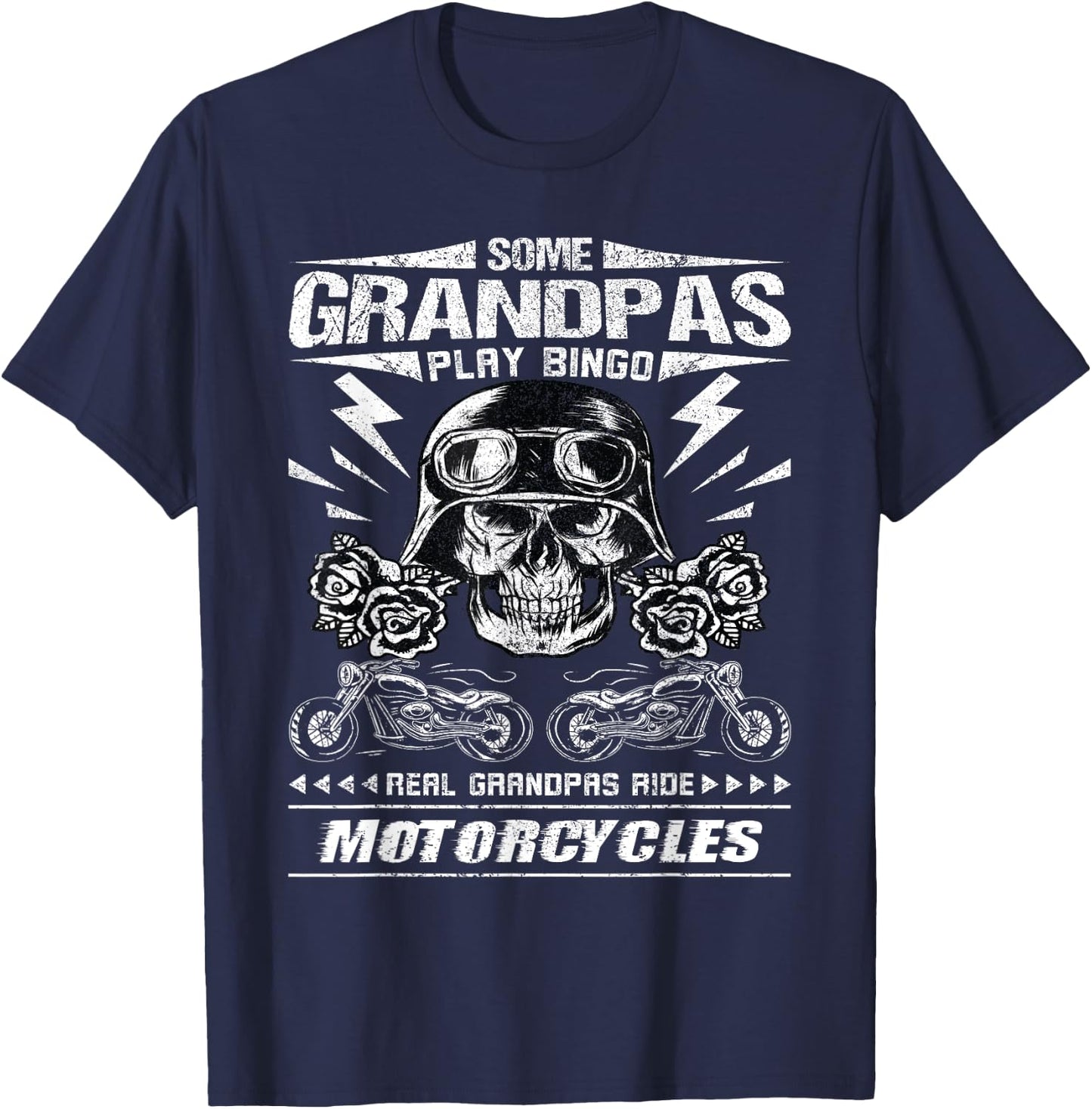 Real Grandpas Ride Motorcycles T-Shirt - T-Shirt | Navy