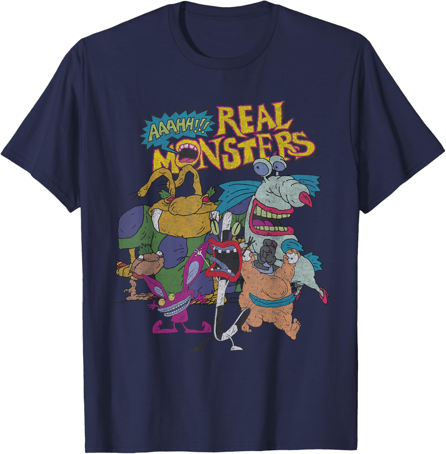 Aaahh!!! Real Monsters All Characters T-Shirt - T-Shirt | Navy