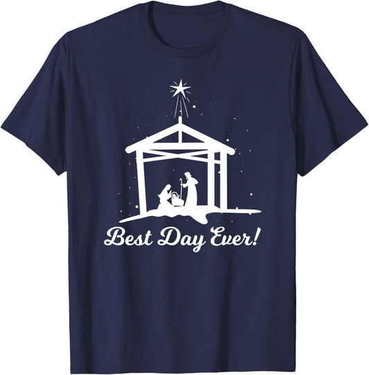Best Day Ever - Christmas Advent Nativity Scene North Star T-Shirt - T-Shirt | Navy