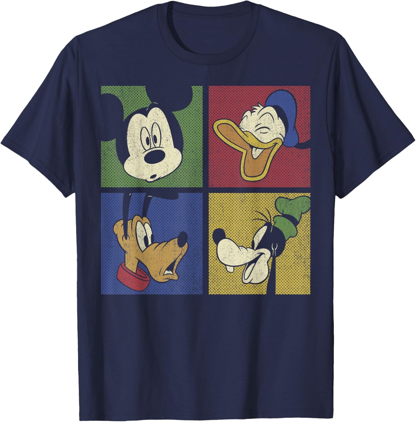 Disney Mickey And Friends Classic Group Comic Panels T-Shirt - T-Shirt | Navy
