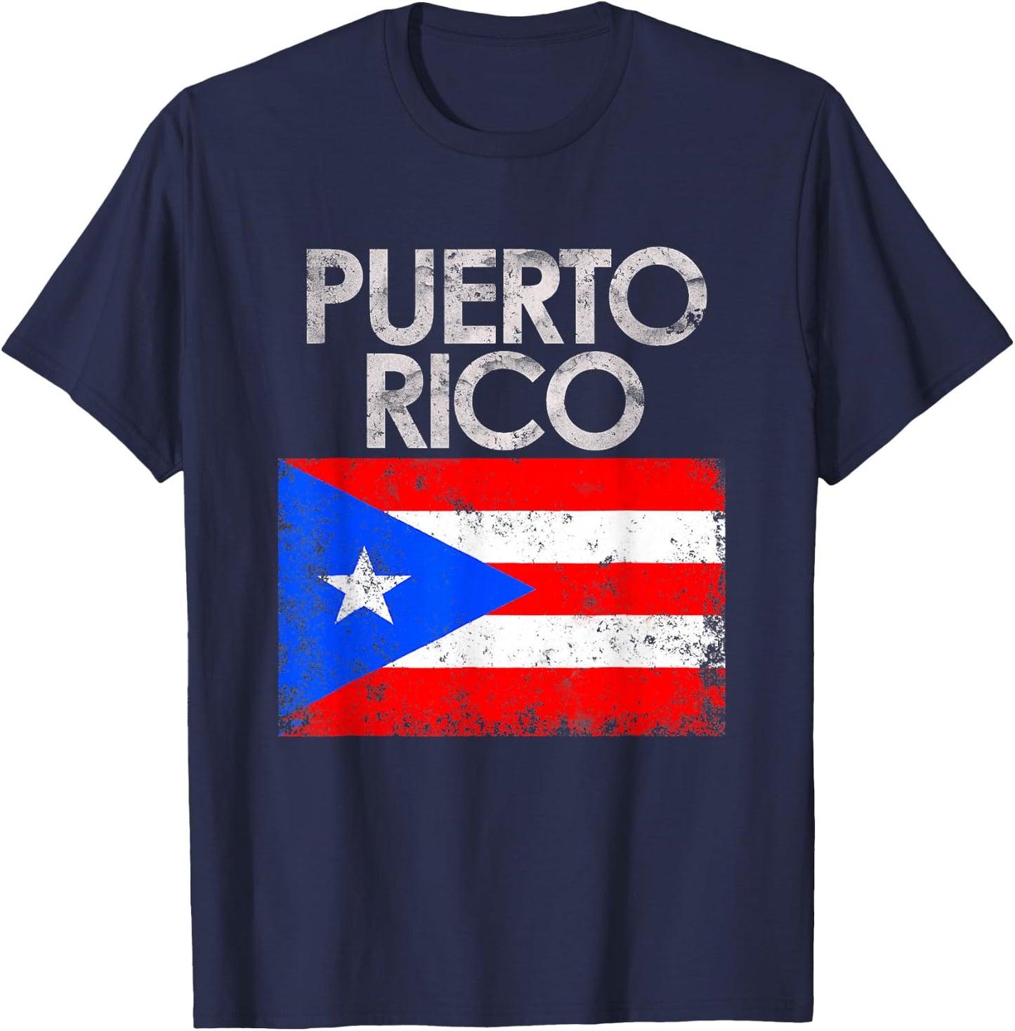 Vintage Puerto Rico Puerto Rican Flag Pride Small T-Shirt - T-Shirt | Navy