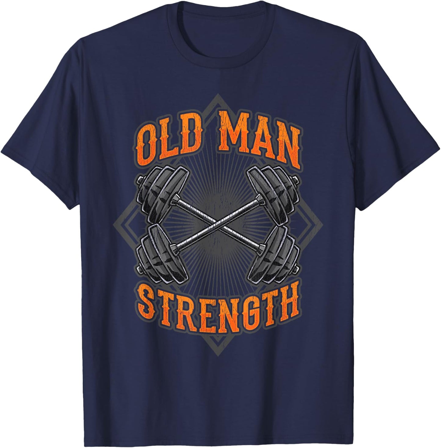 Old Man Strength Muscle Gym Training Bodybuilding Workout T-Shirt - T-Shirt | Navy