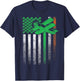 Pilot Airplane Irish American Flag St. Patrick's Day Flying Women Kids Men T-Shirt - T-Shirt | Navy