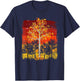 Fall Landscape Thanksgiving Autumn Leaves Forest Fall T-Shirt - T-Shirt | Navy