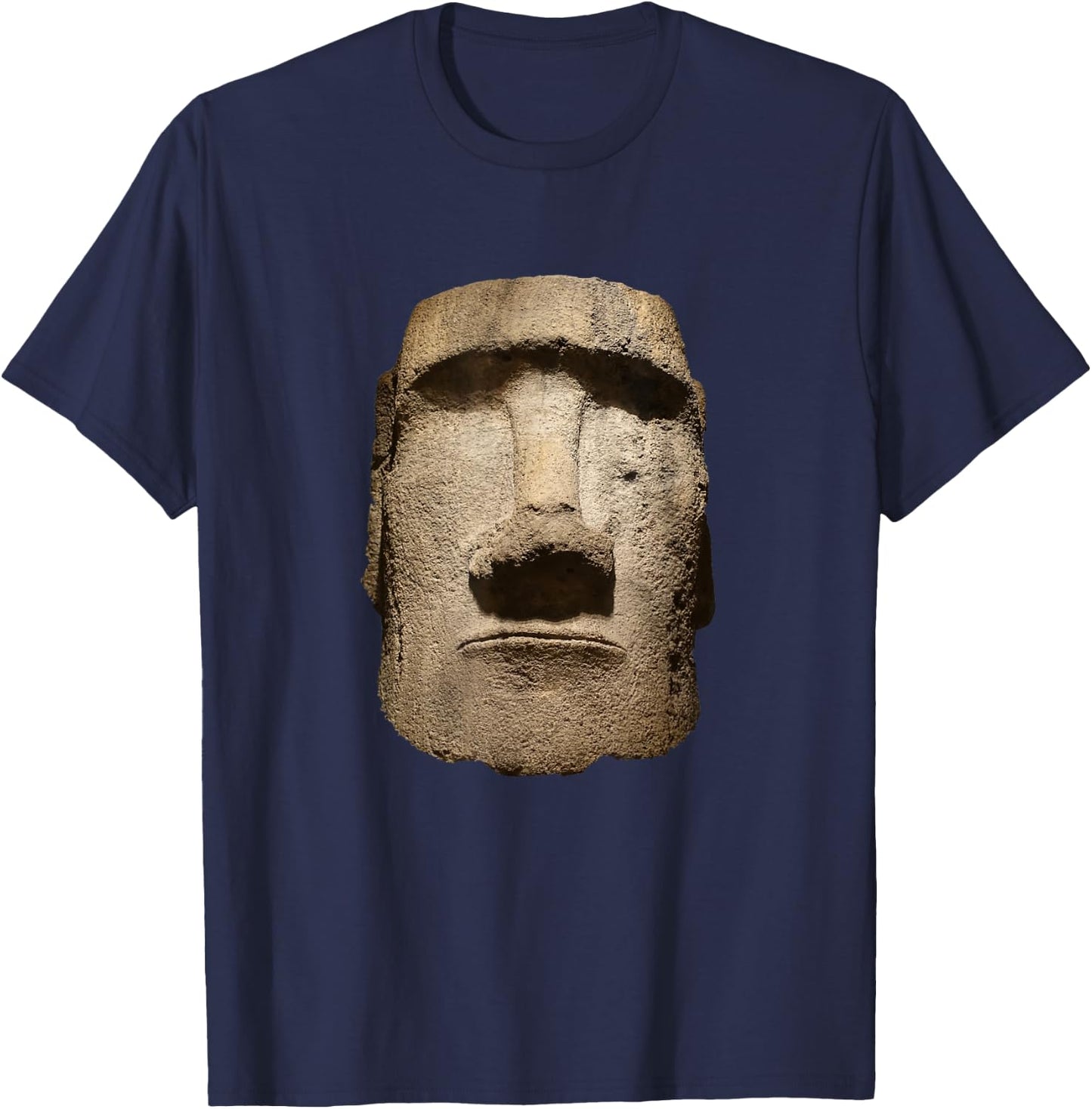 Easter Island Moai Statue Monolith World Mystery T-Shirt - T-Shirt | Navy