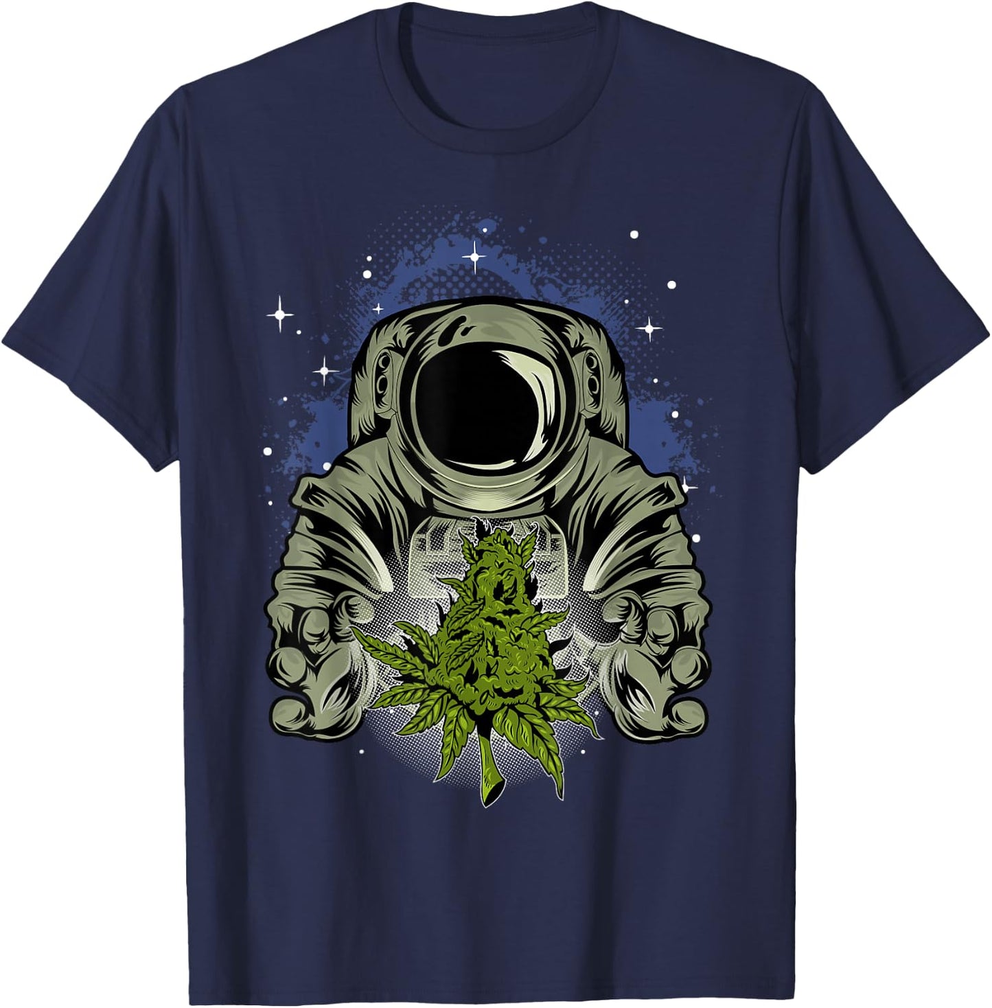Marijuana Astronaut Space Man Weed Funny Pot Astronaut T-Shirt - T-Shirt | Navy