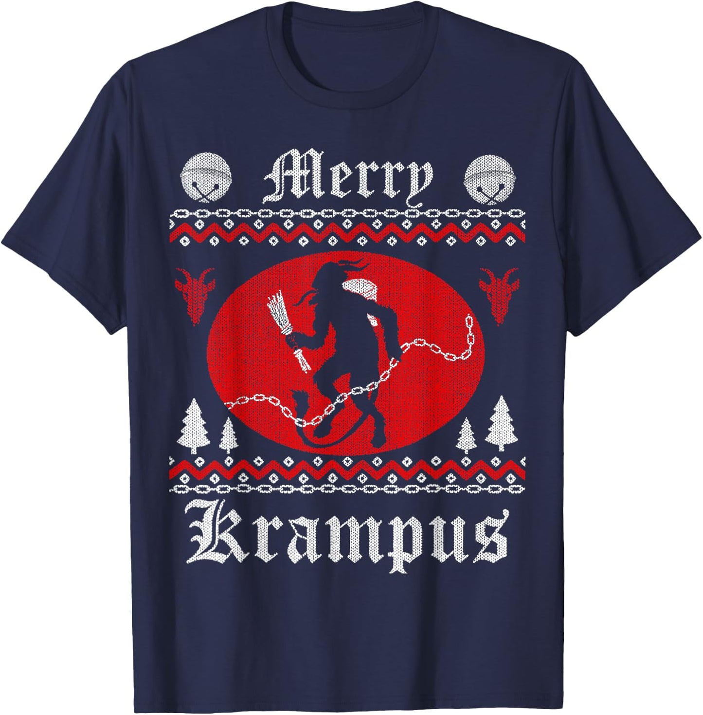 Krampus Merry Christmas Horror Evil Goth Occult Scary Devil T-Shirt - T-Shirt | Navy