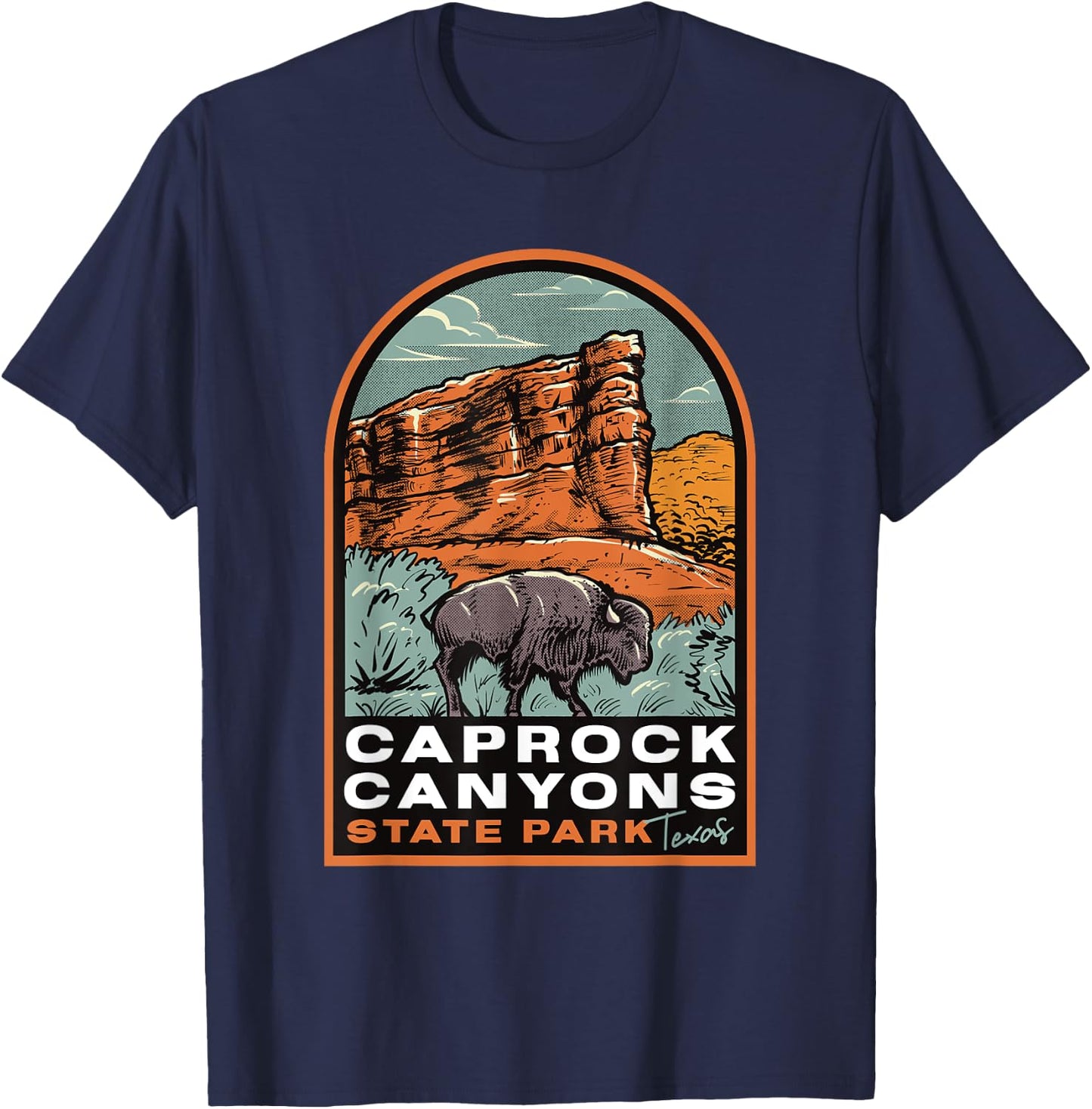 Caprock Canyons State Park Texas Vintage T-Shirt - T-Shirt | Navy