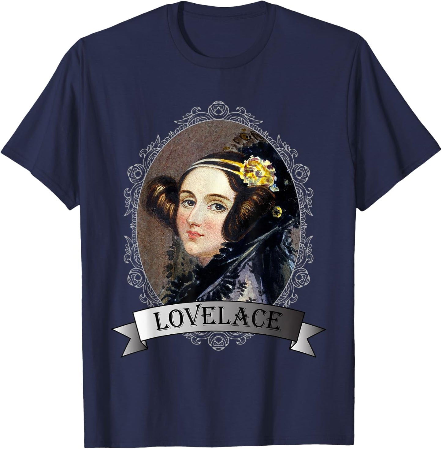 Ada Lovelace Portrait Mathematician T-Shirt - T-Shirt | Navy