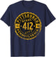 Pittsburgh Pennsylvania 412 Steel City Home Vintage T-Shirt - T-Shirt | Navy